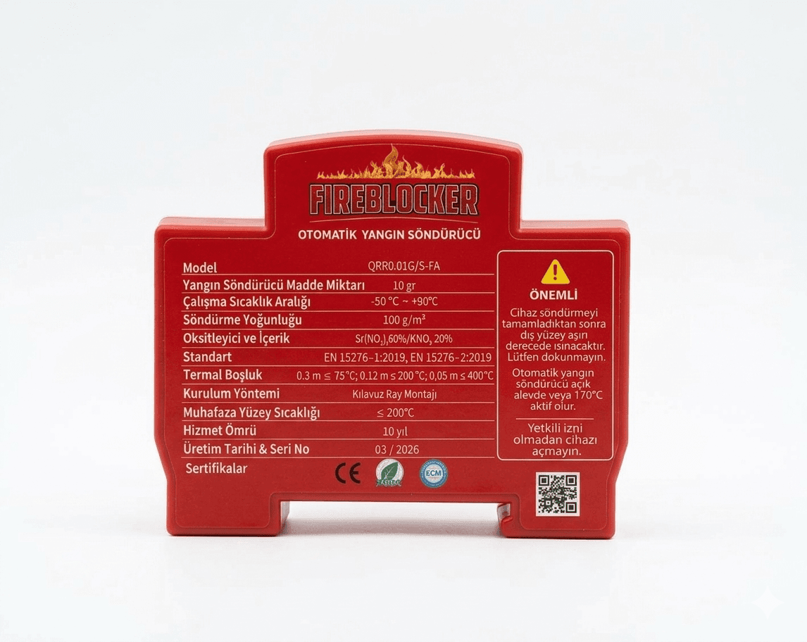 Fire Blocker ürünü yakından görünüm